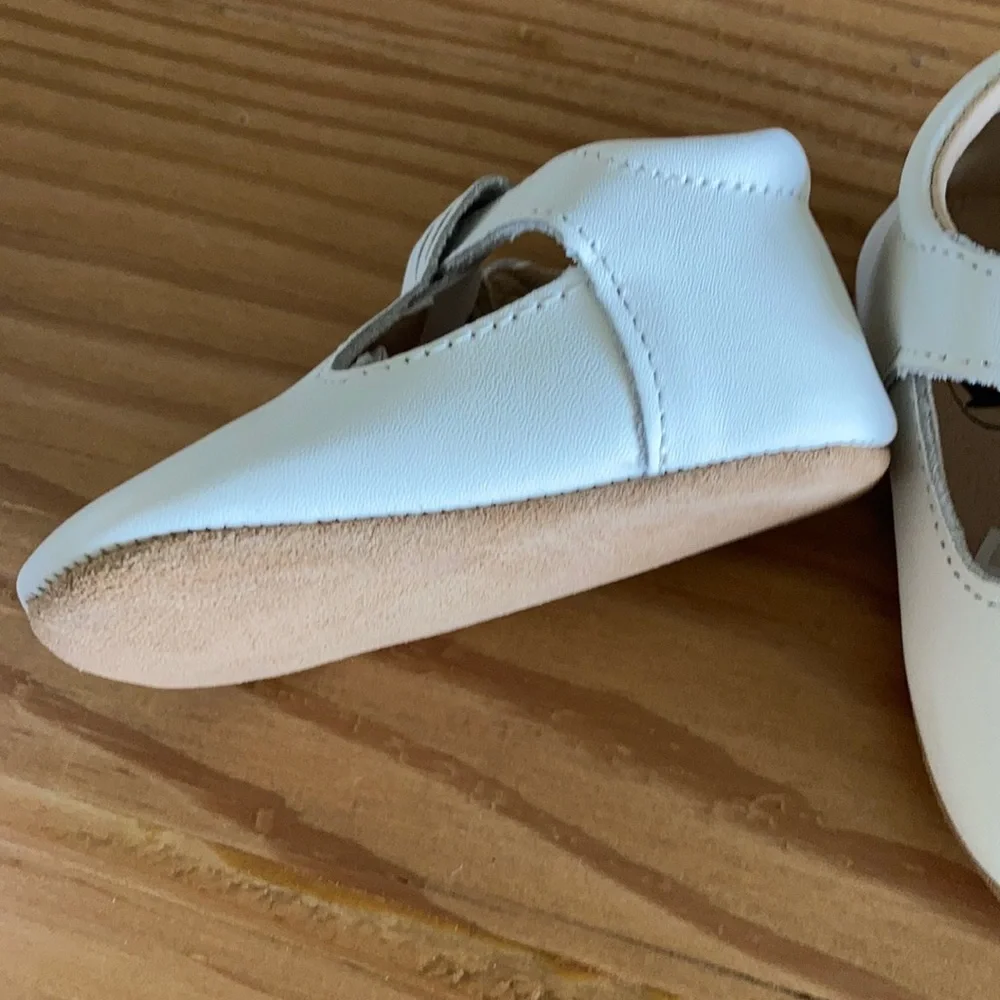Classic White T-Strap Baby Shoes